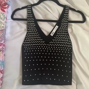 Zara Black Studded Tank Top